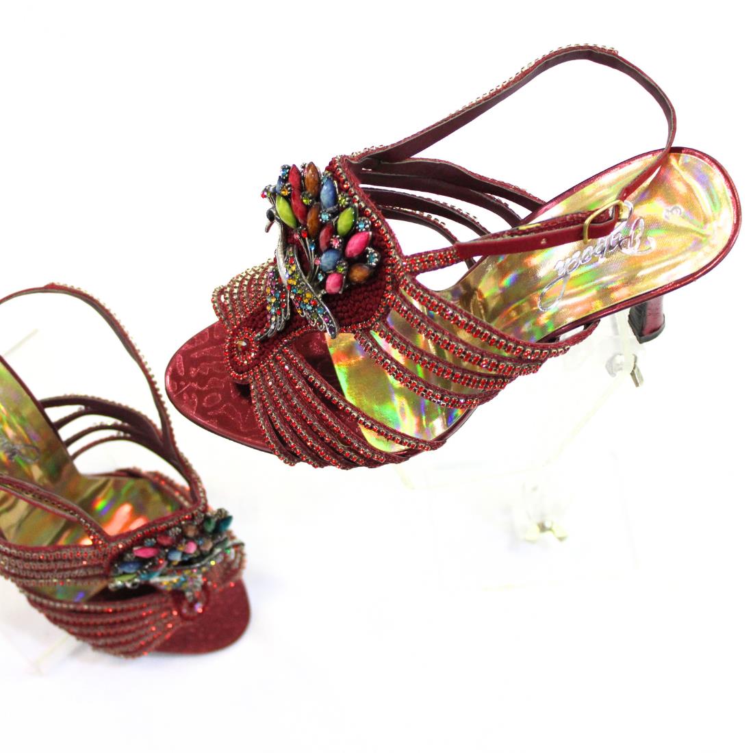 Maroon Ladies Heel Sandal