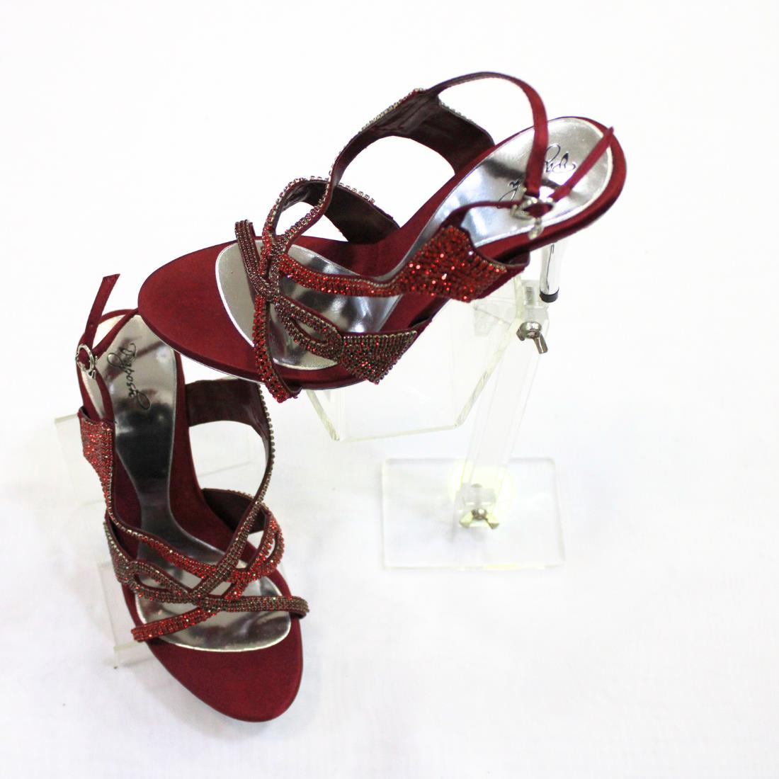 Maroon Ladies Heel Sandals
