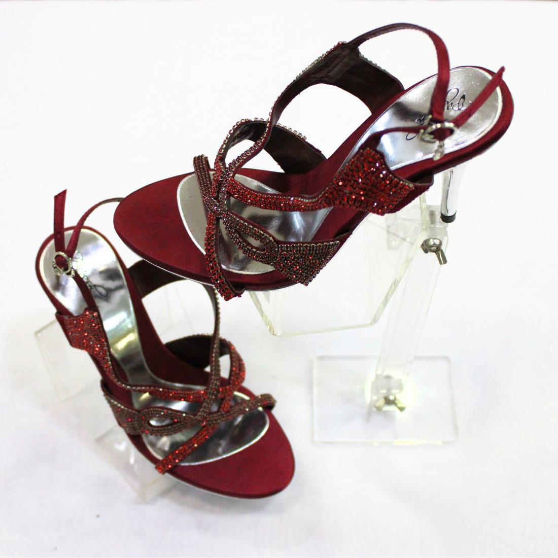 Maroon Ladies Heel Sandals