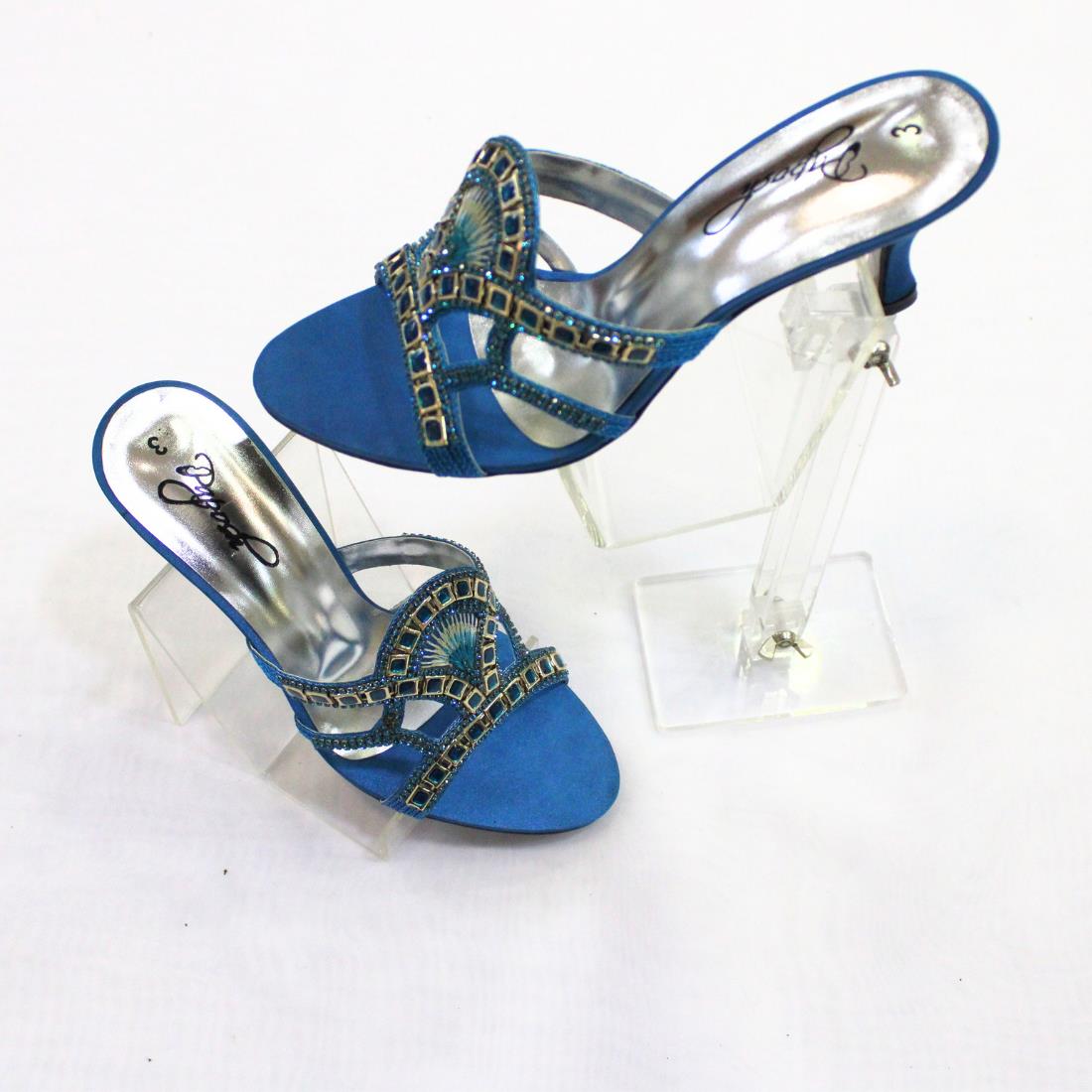 Teal Ladies Heel Sandals