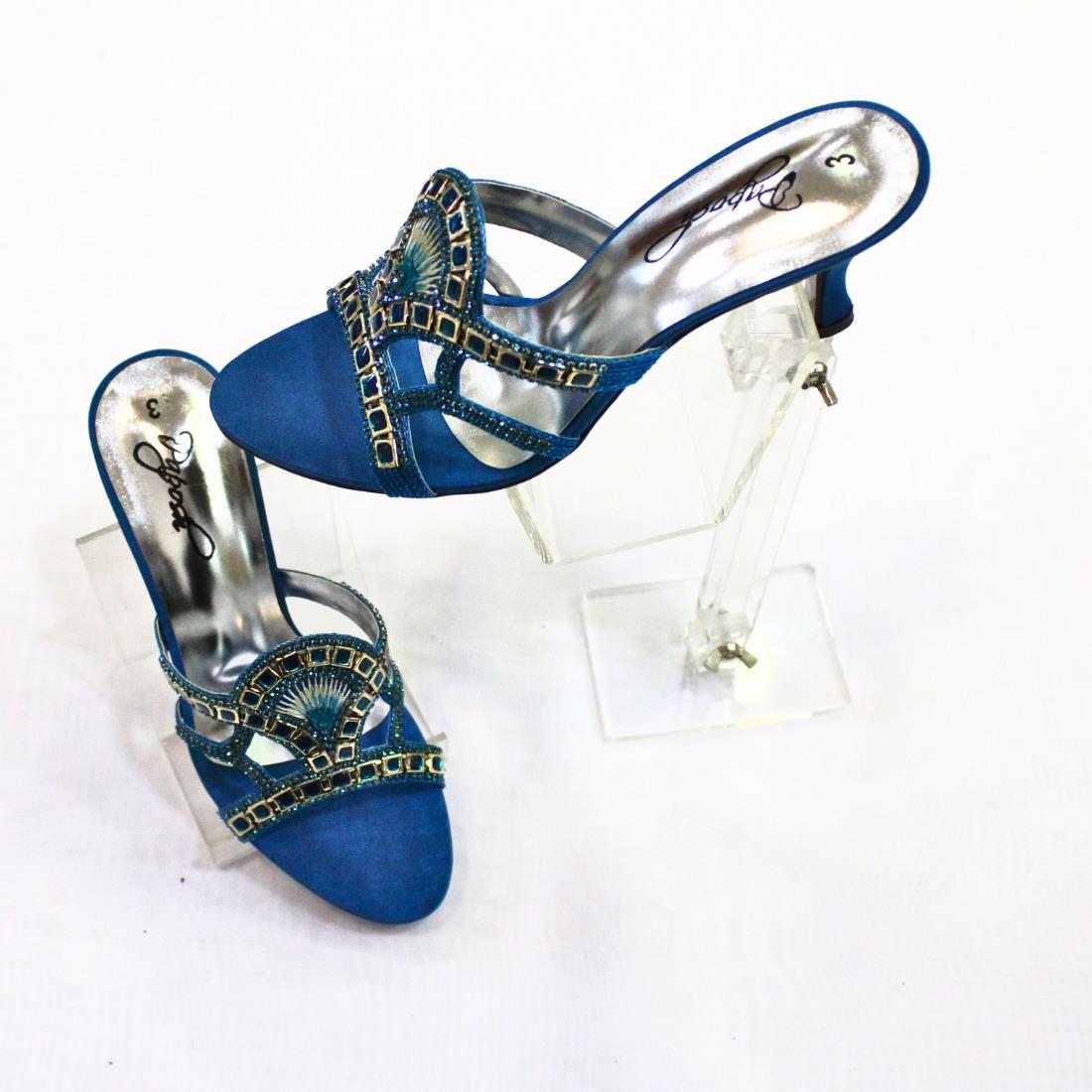 Teal Ladies Heel Sandals