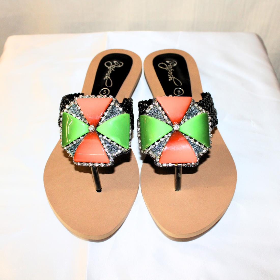 Green & Peach Ladies Shoes