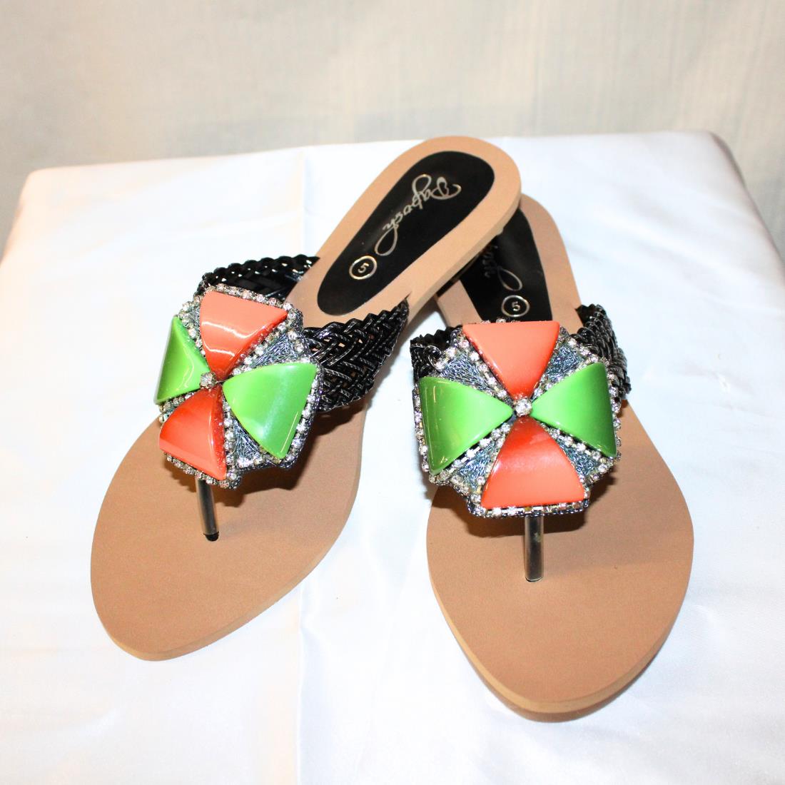 Green & Peach Ladies Shoes