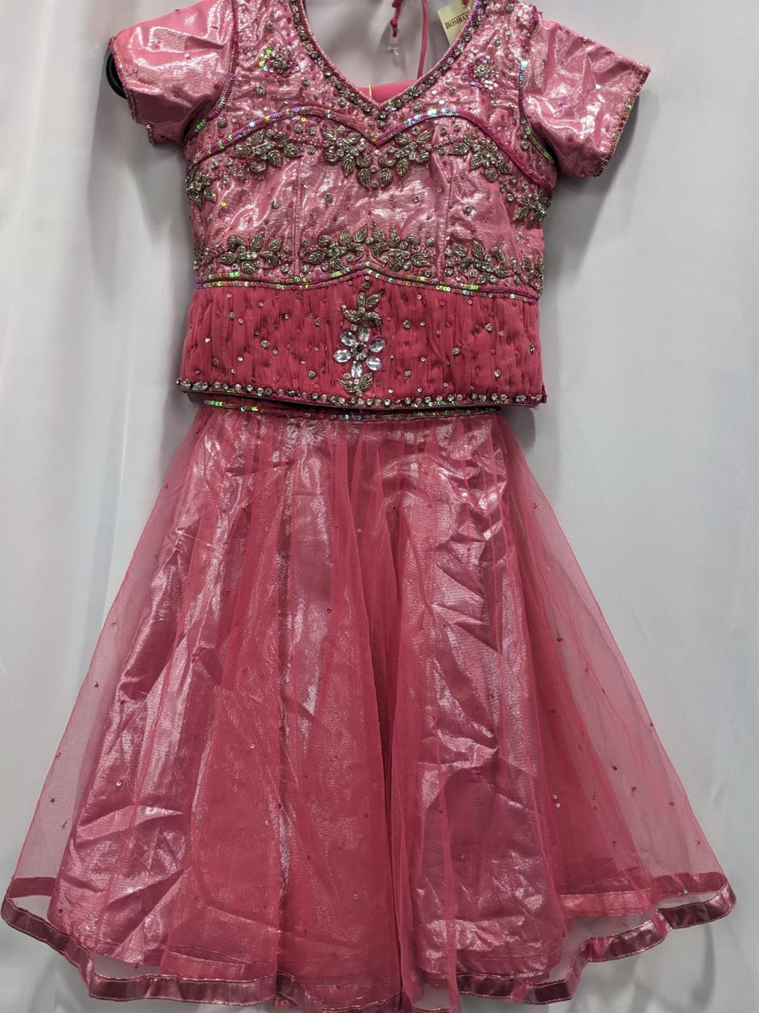 Pink Girls 3 Piece Lengha