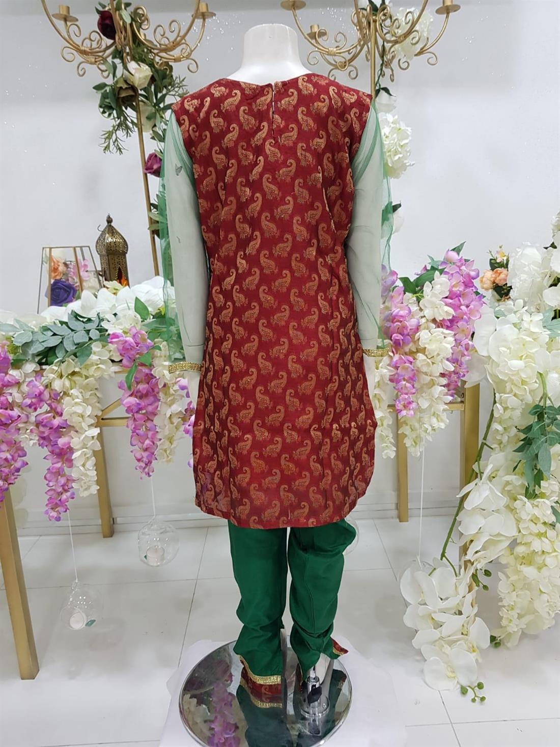 Red & Green Printed Girlswear