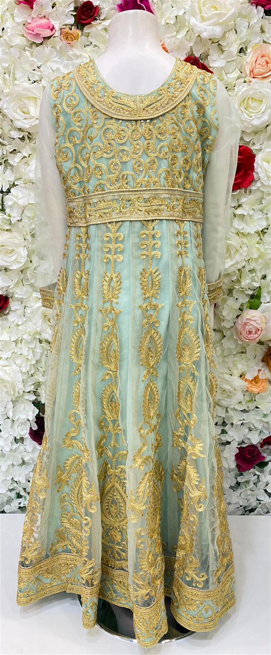 Turquoise Beaded Net Girlswear