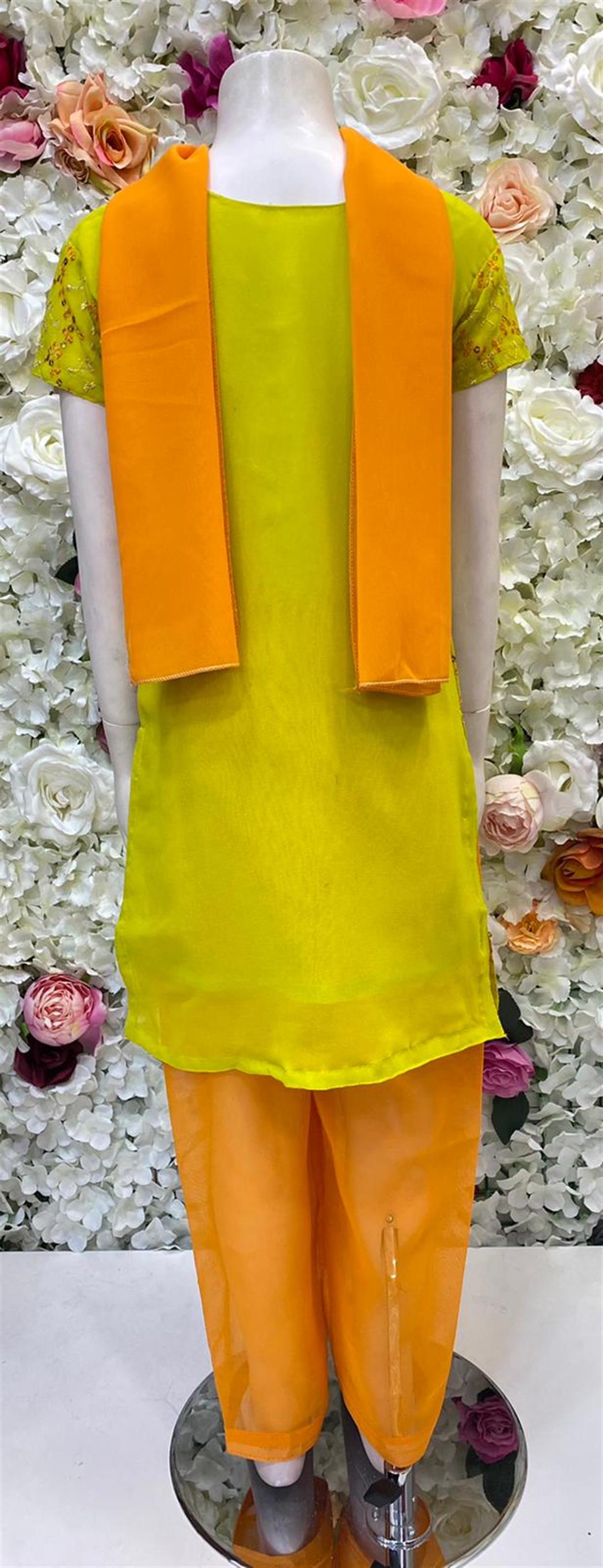 Orange Embroidered Frock Girlswear