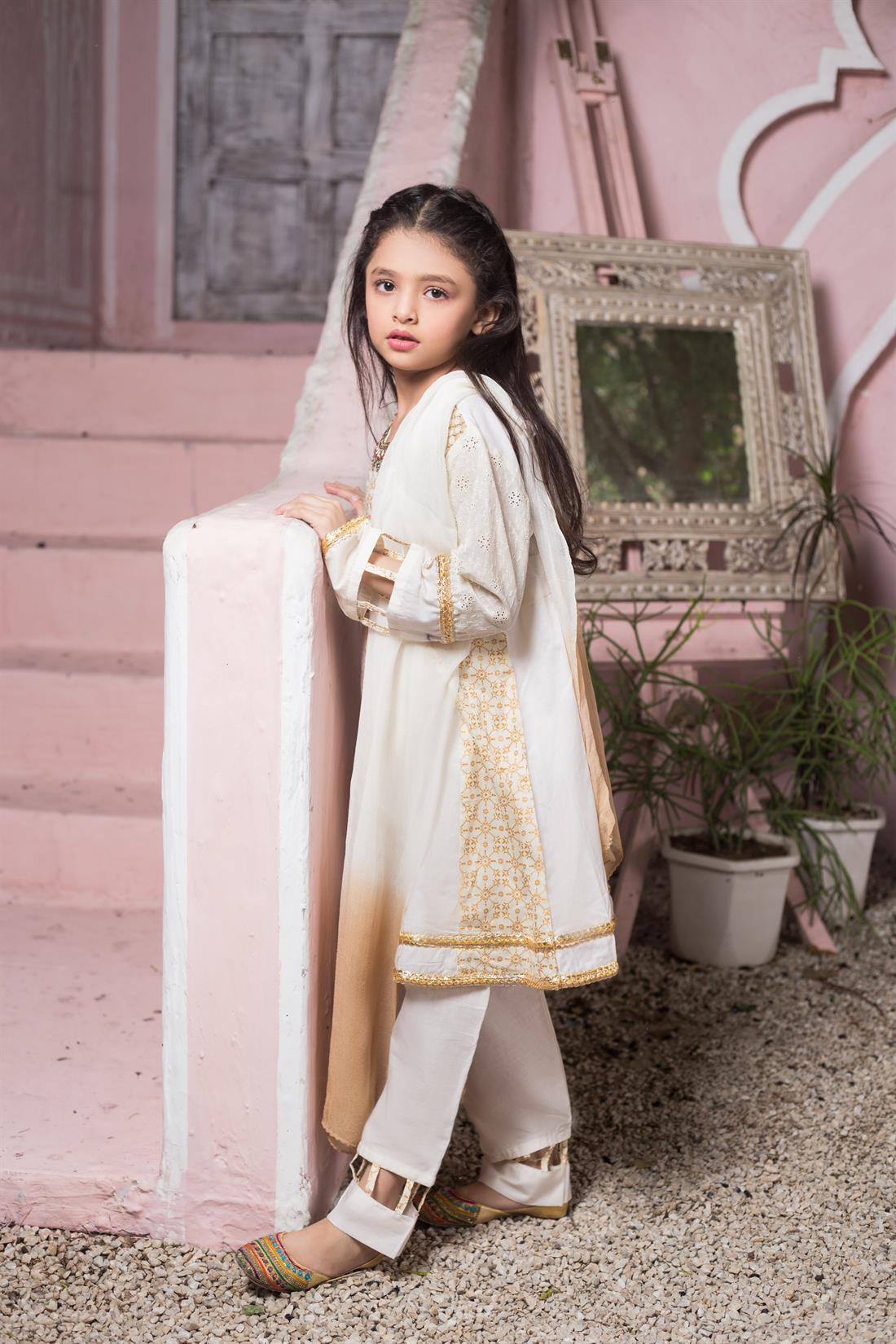 Ivory Printed Chiffon Girlswear