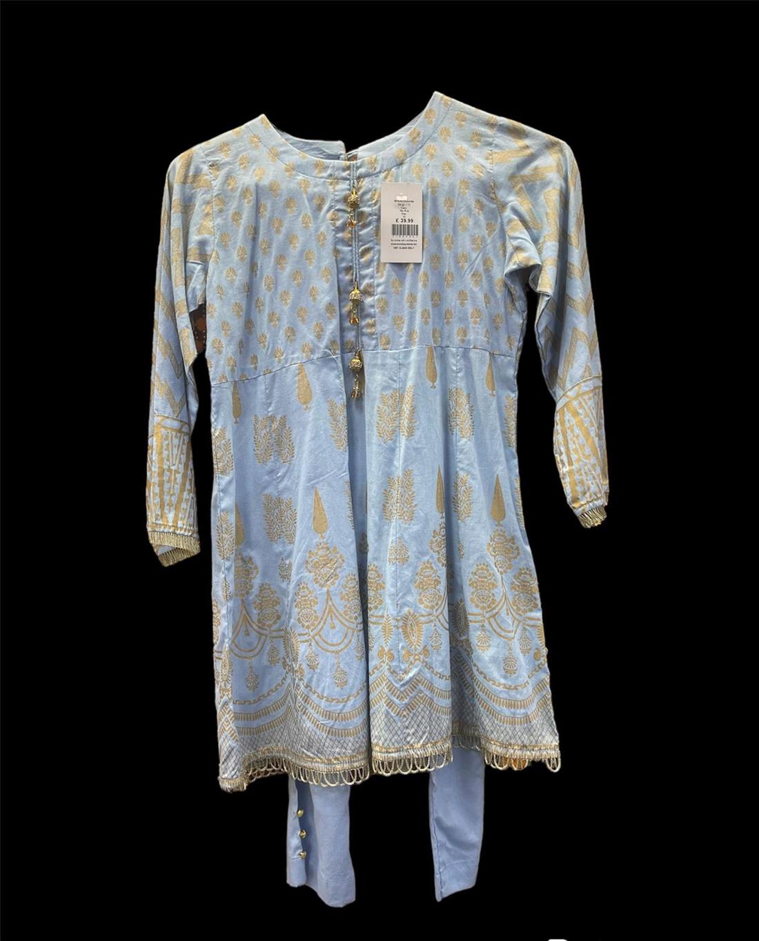 Sky Blue Embroidered Mother and Daughter Ranges
