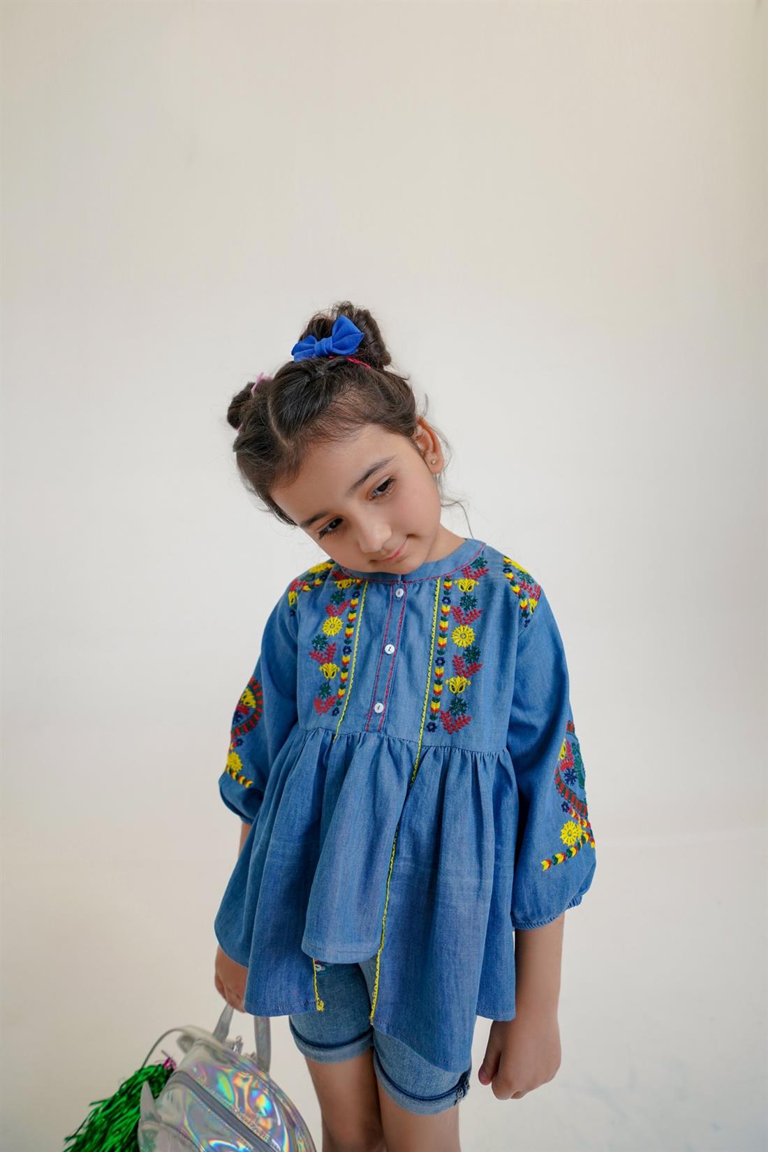 Blue & RED Embroidered Girlswear