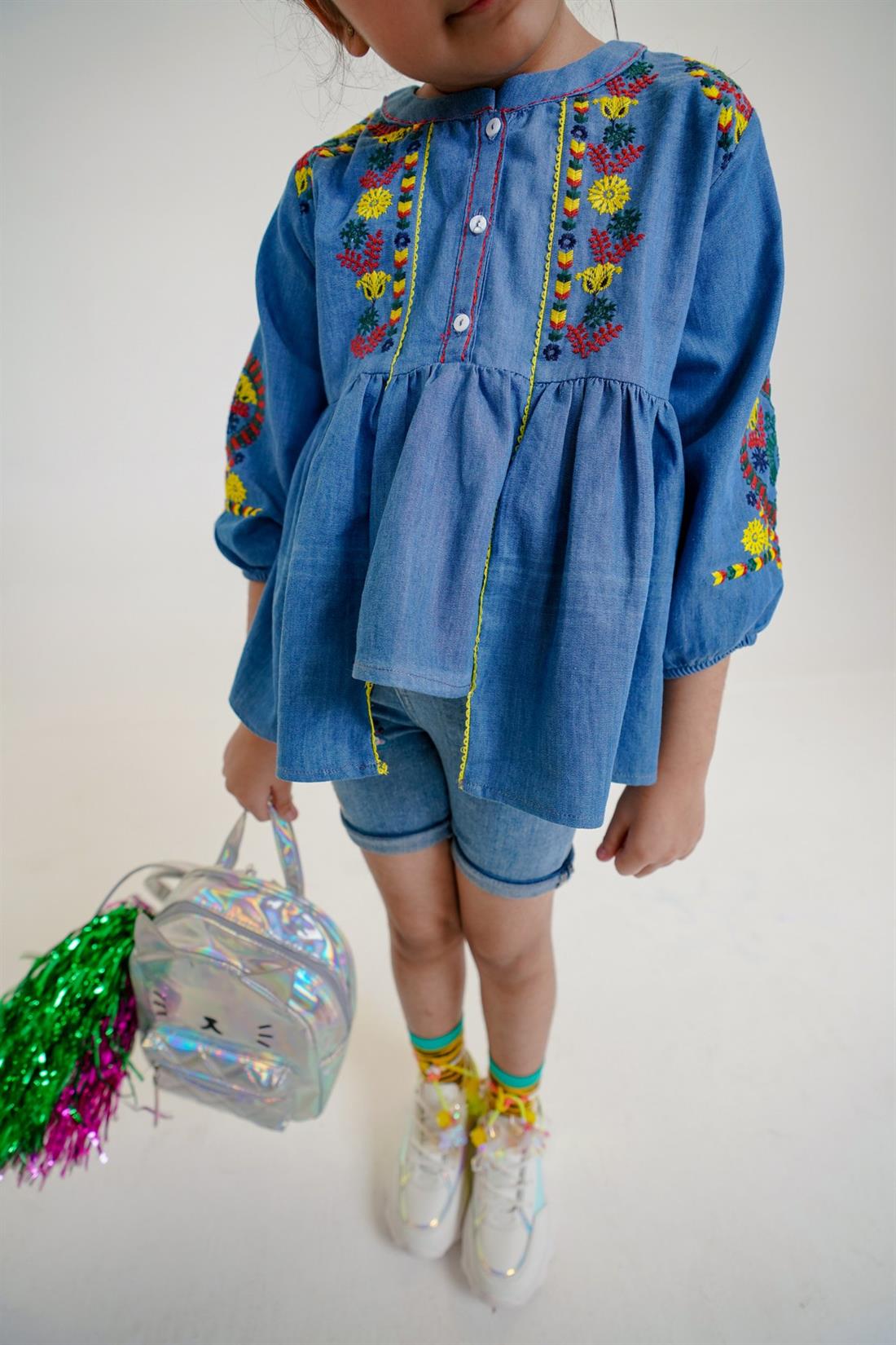 Blue & RED Embroidered Girlswear