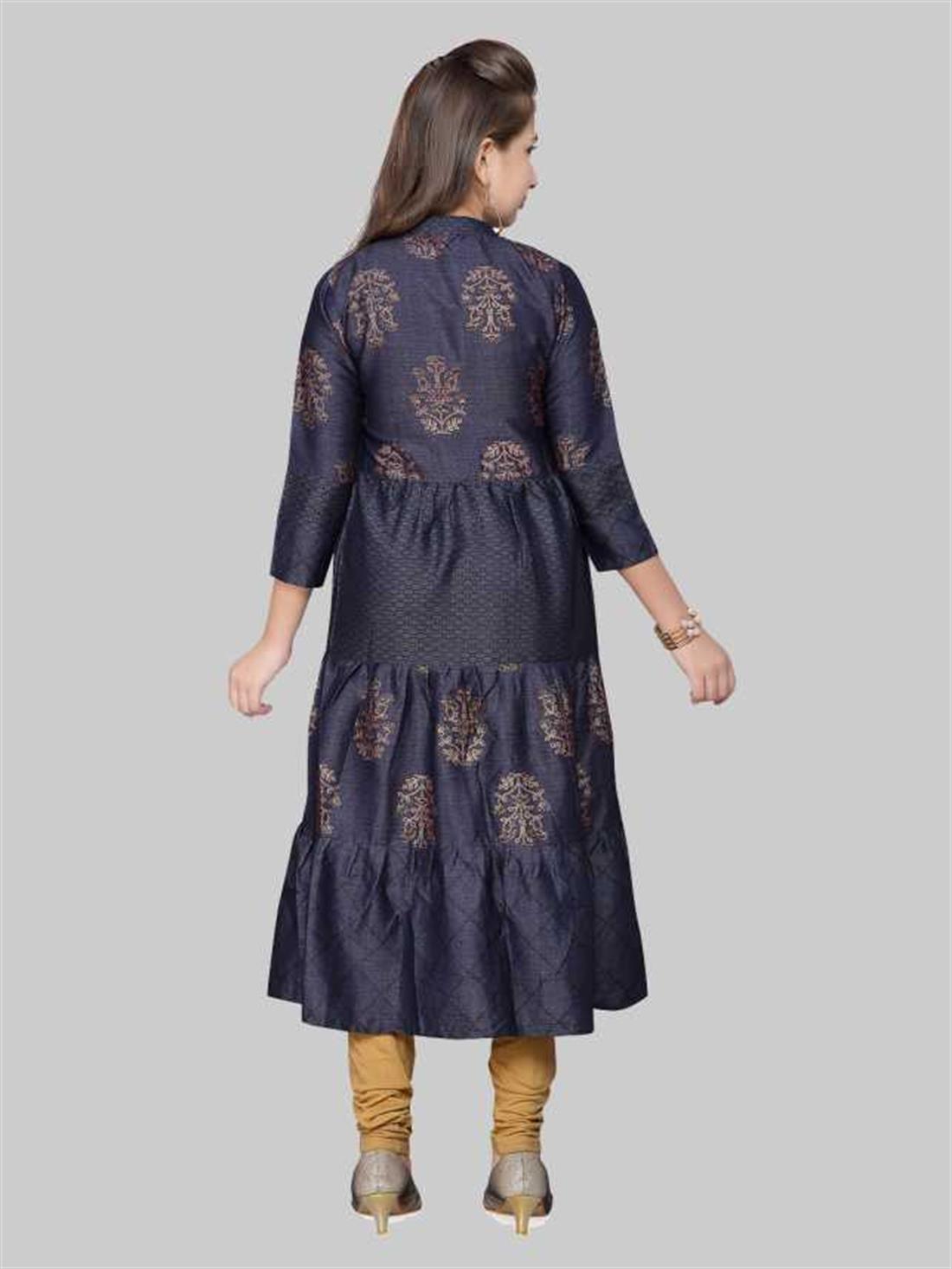 Blue Girls Formal Kurti and Legging Set