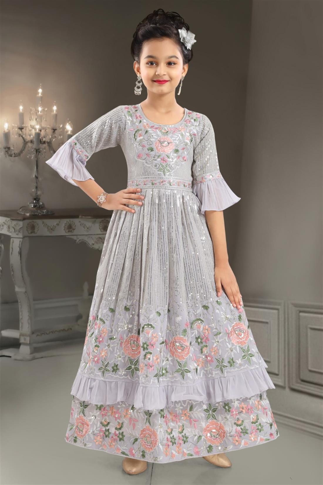 Lilac & Grey Maxi Girlswear