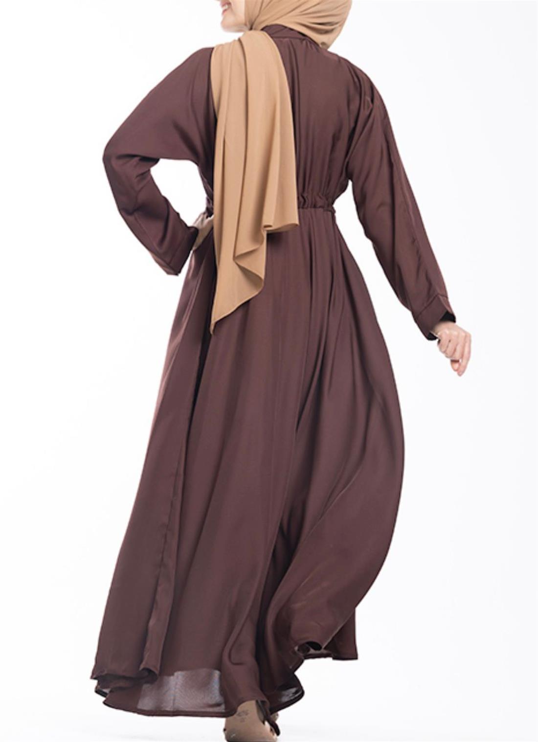 KIDS COLLECTION : 
The dress style features a V-neckline and a draw cord on the waistline to achieve a more structured fit. The Nida fabric compliments the full flare cut umbrella bottom.