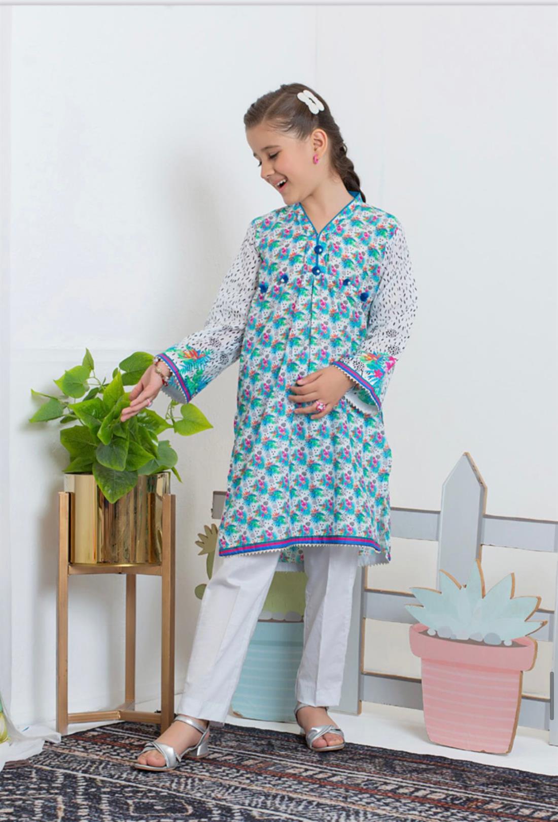 White & Baby Blue Girlswear