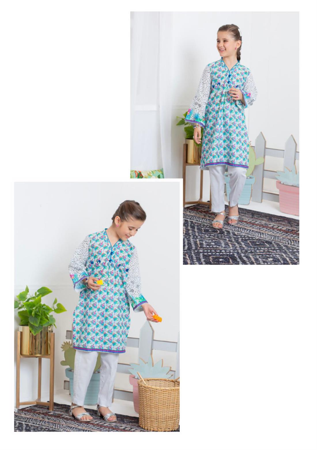 White & Baby Blue Girlswear