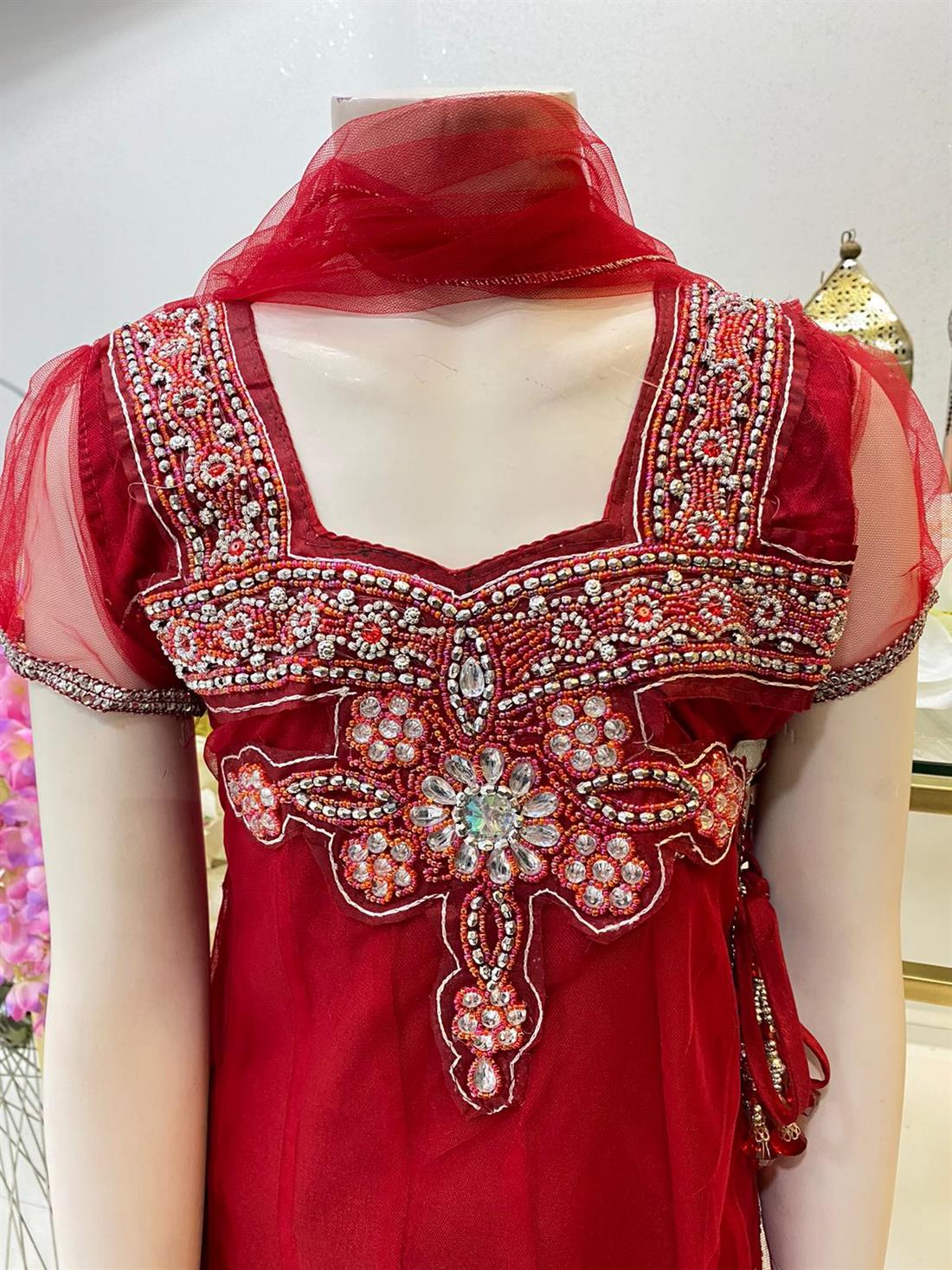 Red Embroidered Frock Girlswear