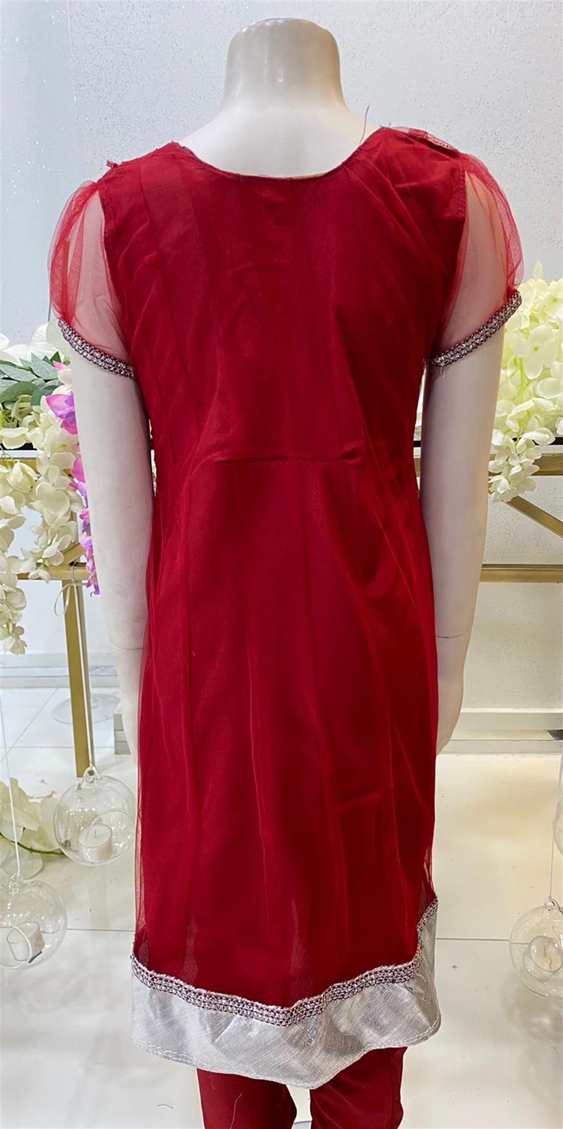 Red Embroidered Frock Girlswear