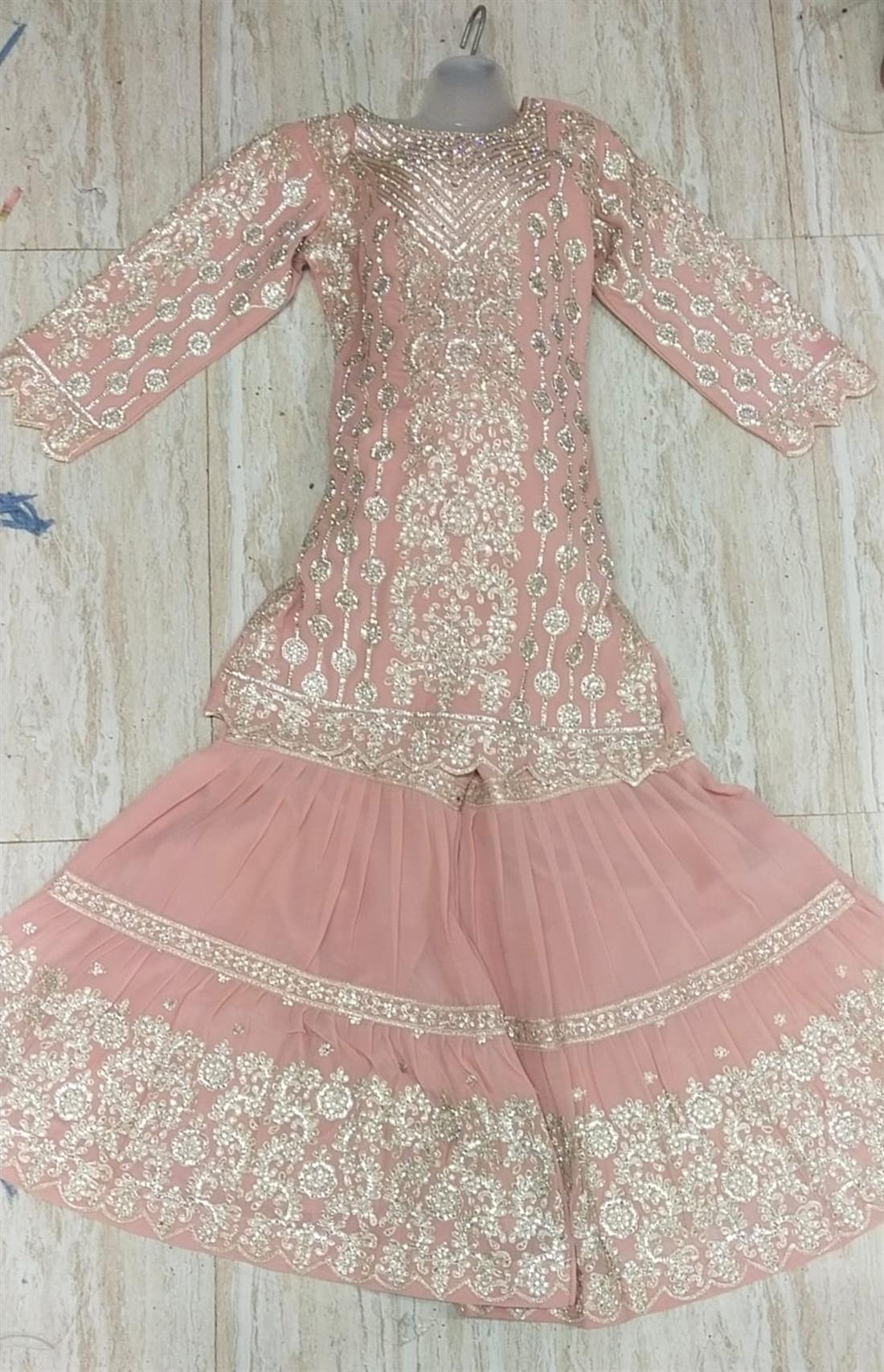 Pink Sharara Girls Suits