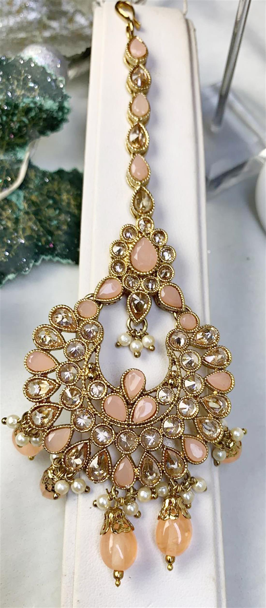 Peach Beaded Necklace Sets