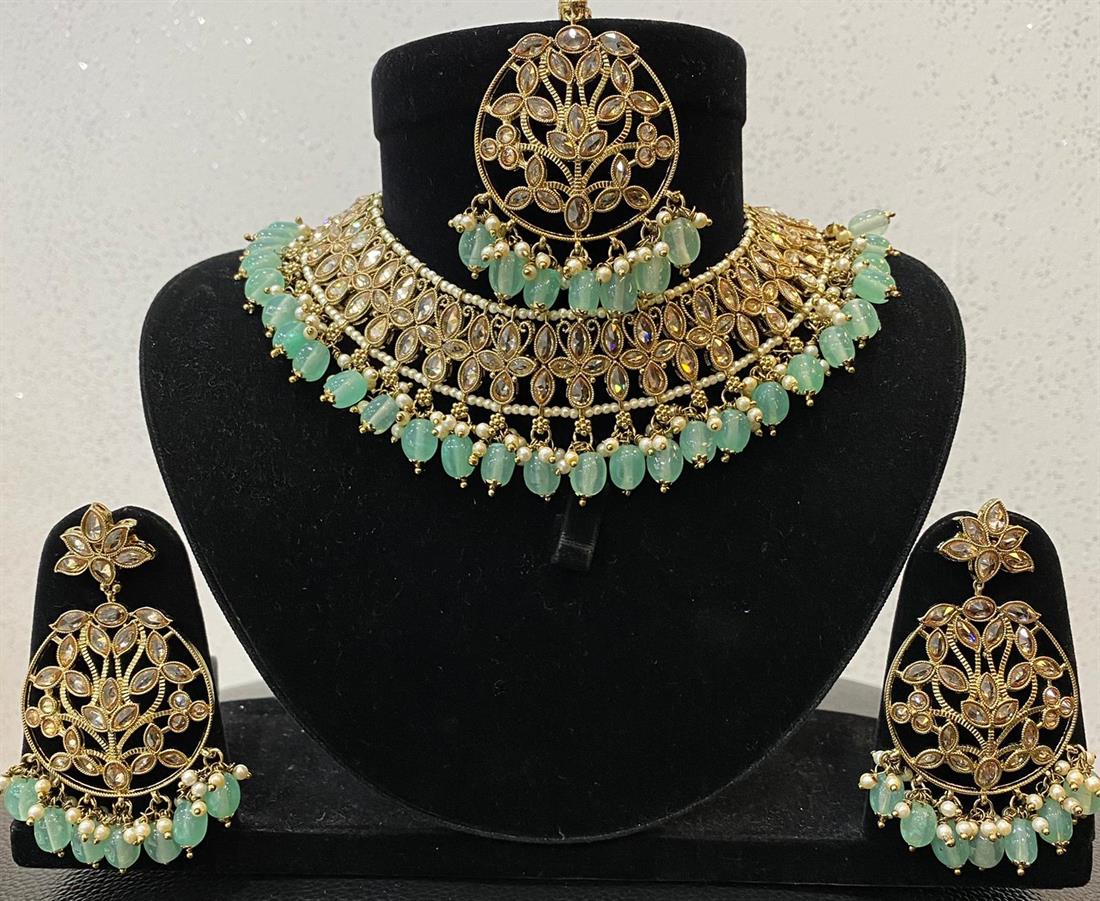Mint Beaded Necklace Sets
