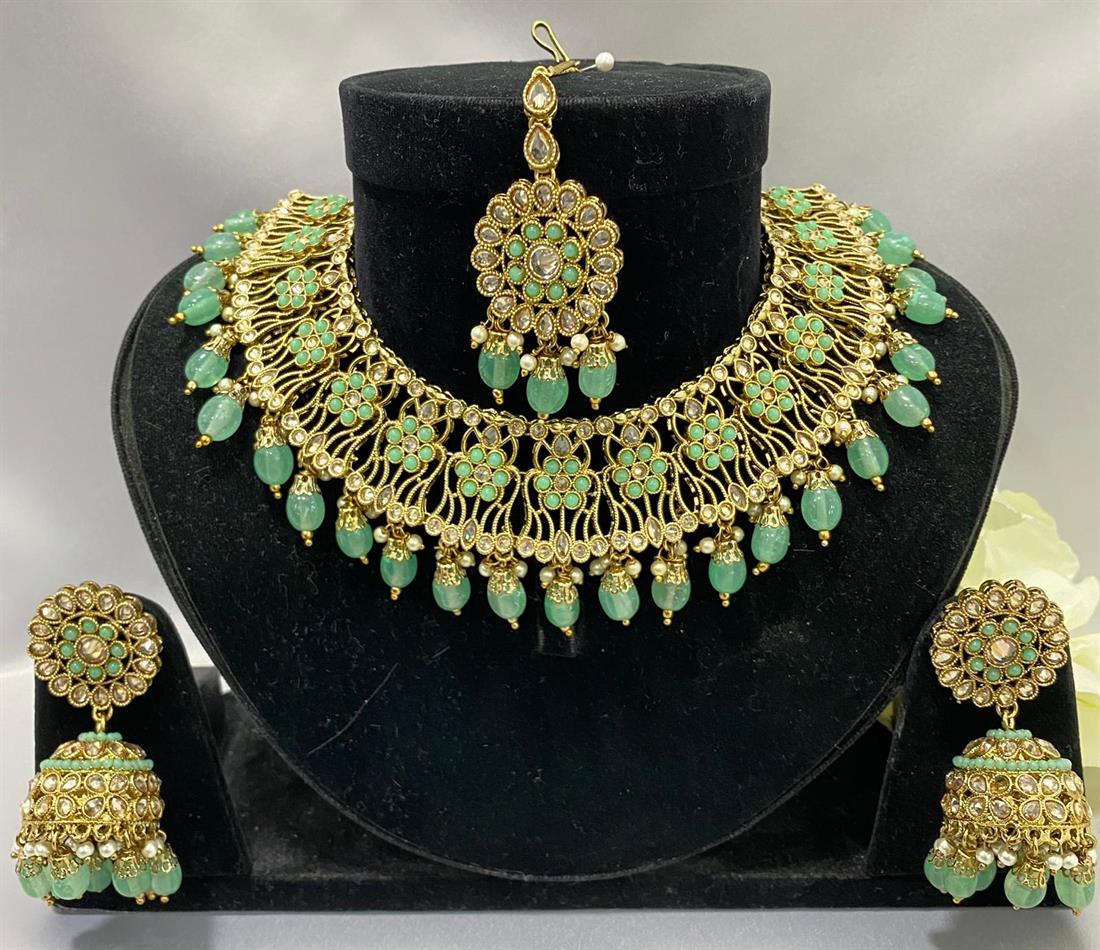 Mint Beaded Necklace Sets