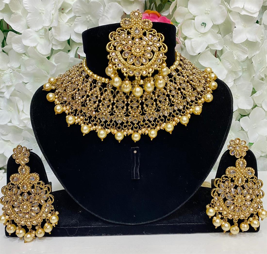 Gold Beaded Necklace Sets