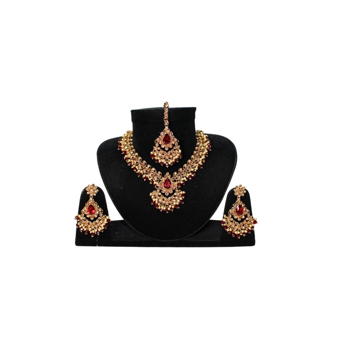 Maroon Necklace Set