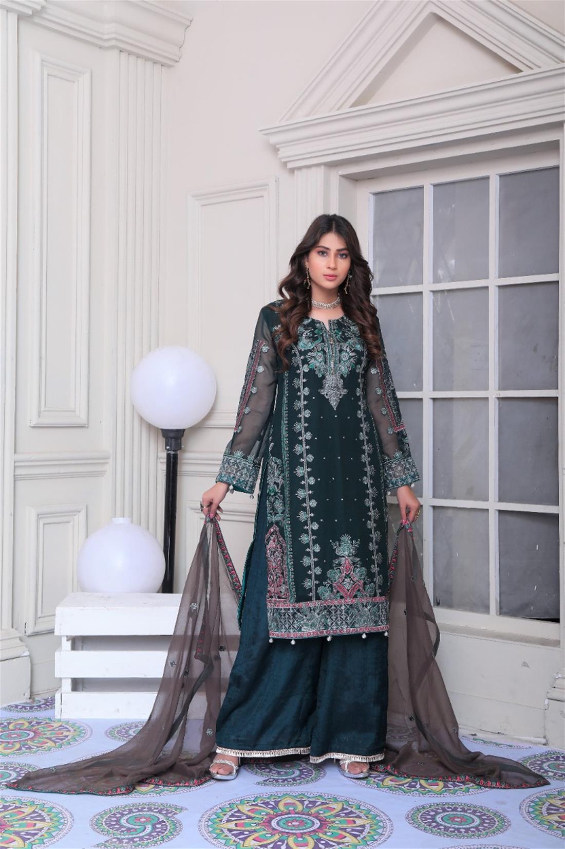 Bottle 3 Piece Embroidered Ladies Readymade Salwar Suit