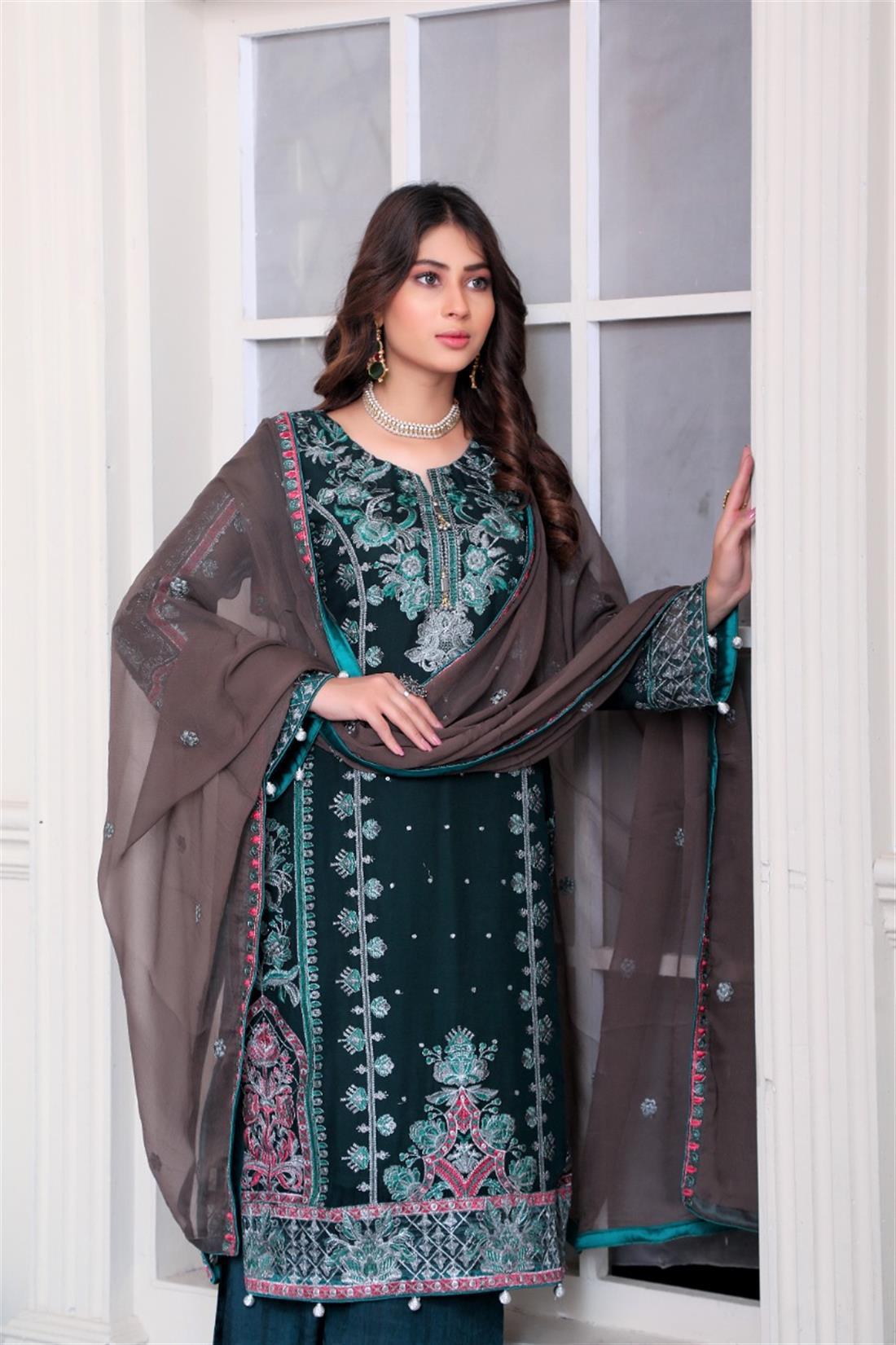 Bottle 3 Piece Embroidered Ladies Readymade Salwar Suit