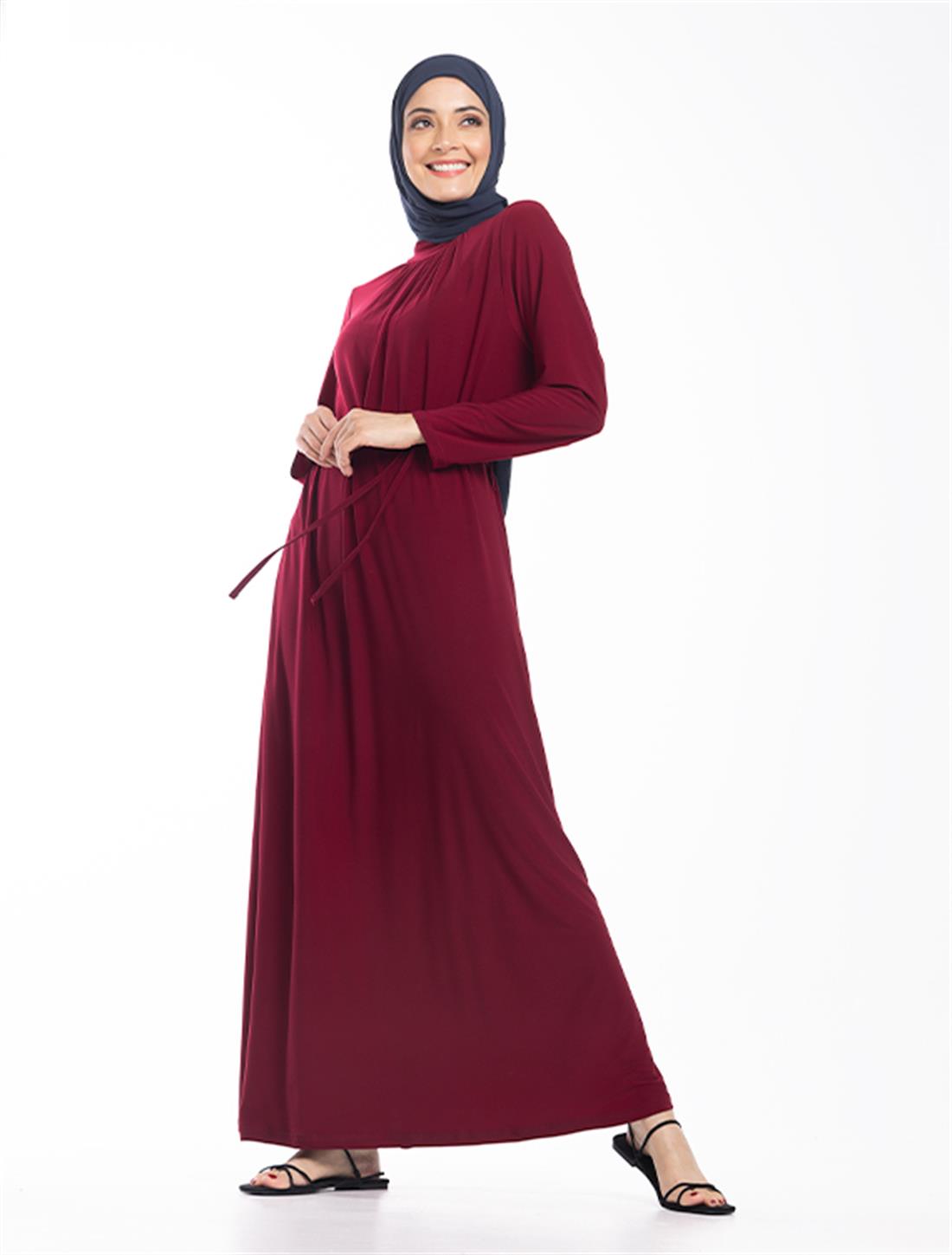Maroon A Line Shape Abaya