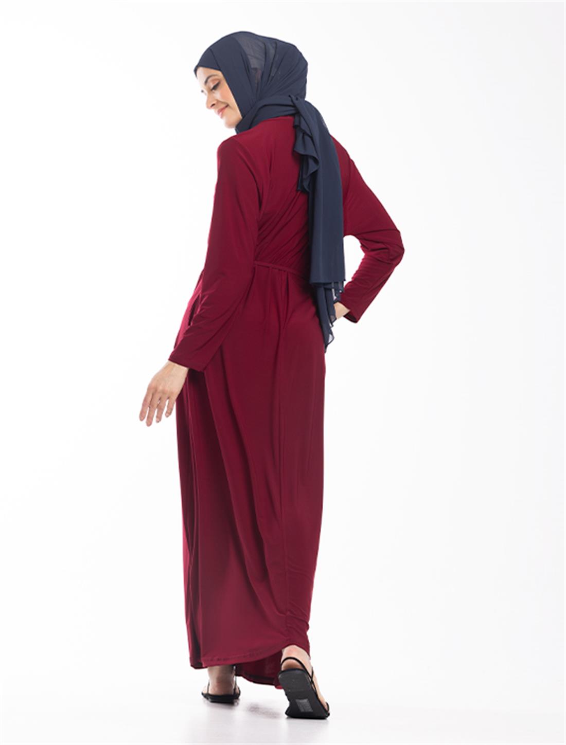 Maroon A Line Shape Abaya