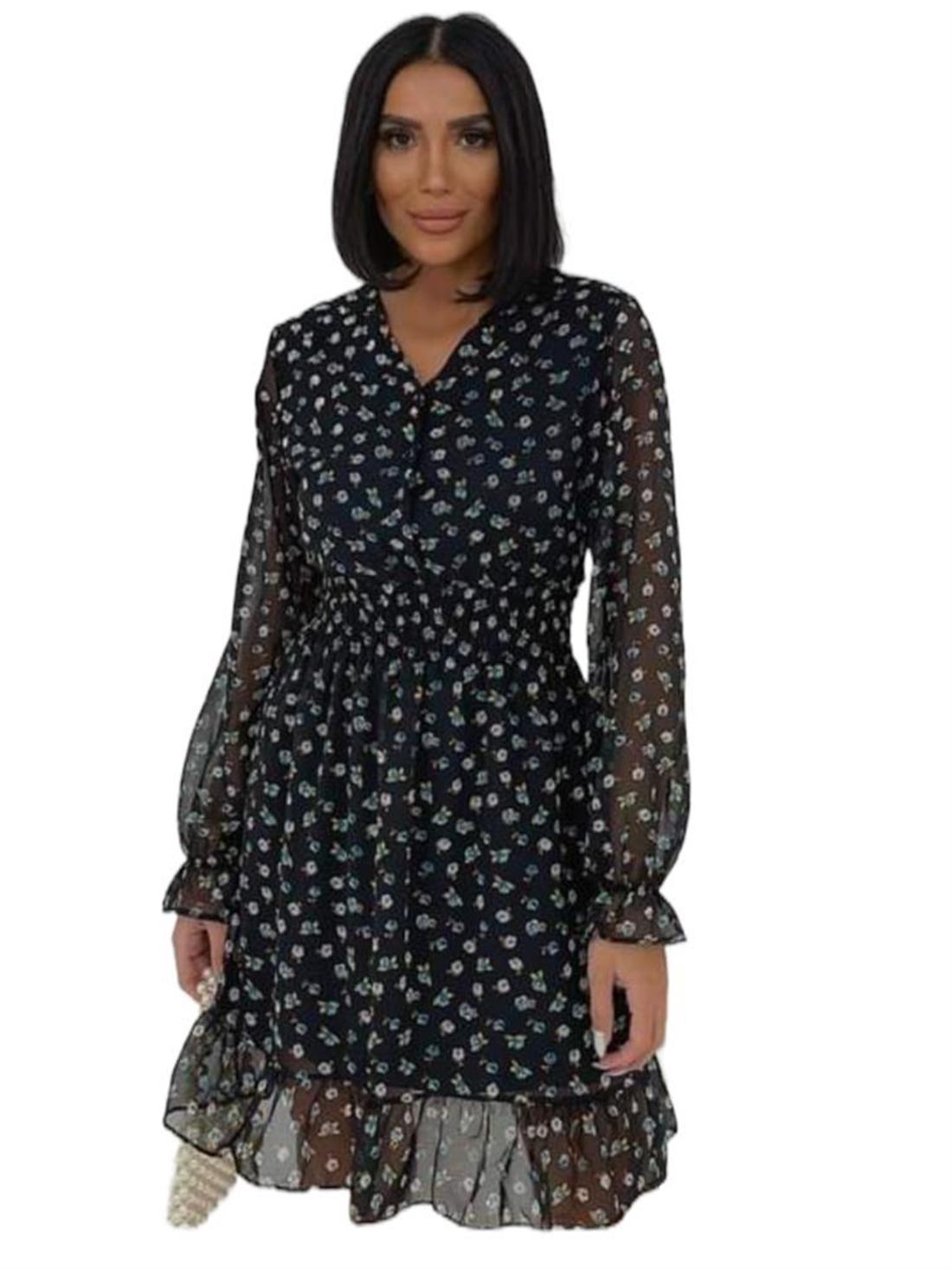 Black Printed Chiffon Modestwear
