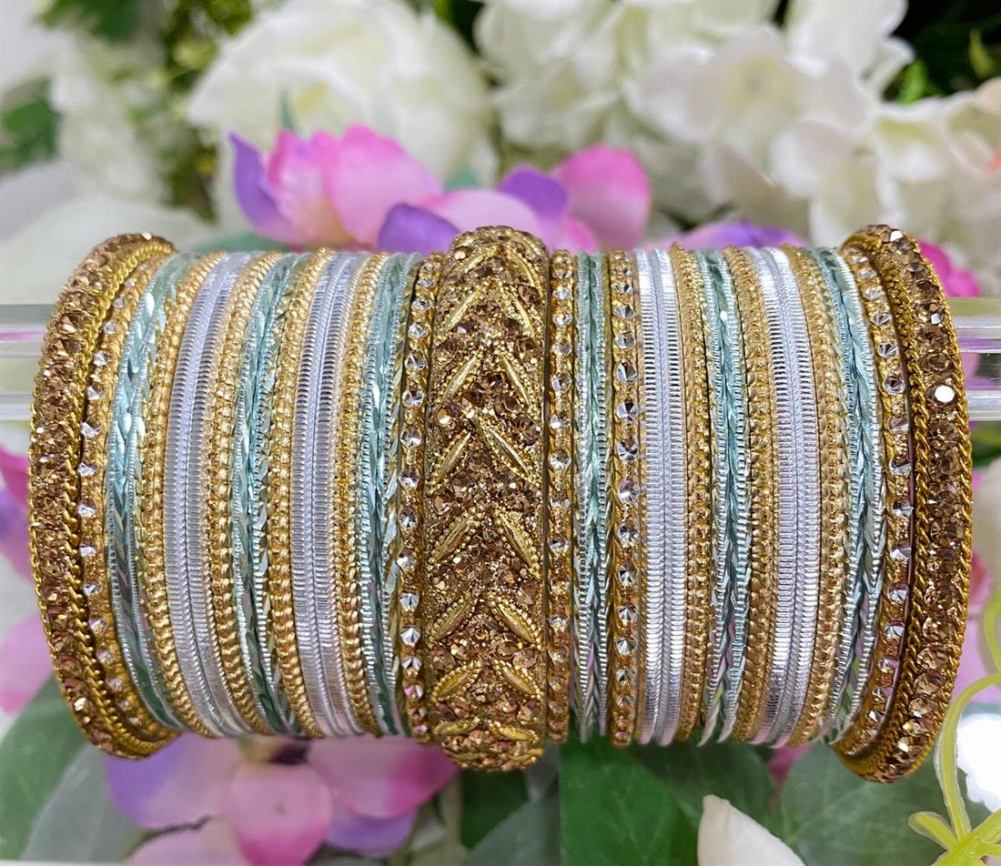 Gold & Silver Embroidered Bangles