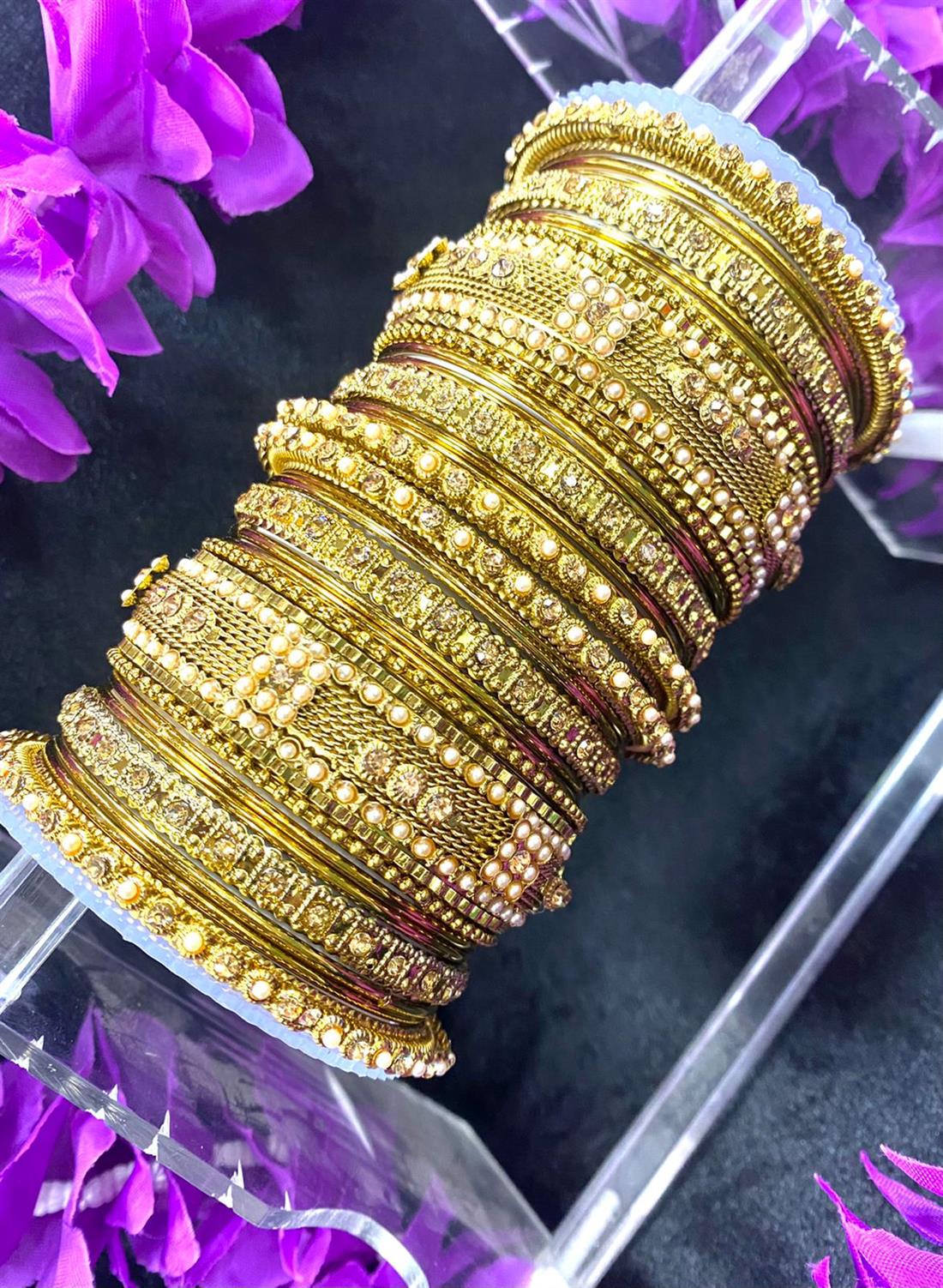 Bronze & Gold Beautiful Bangles, Set of 2.