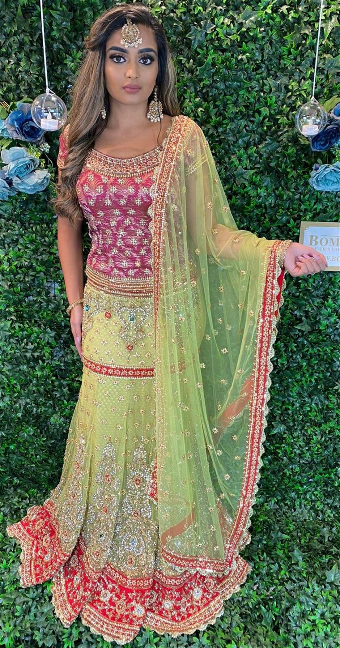 Lime Green & Plum Bridal Partywear