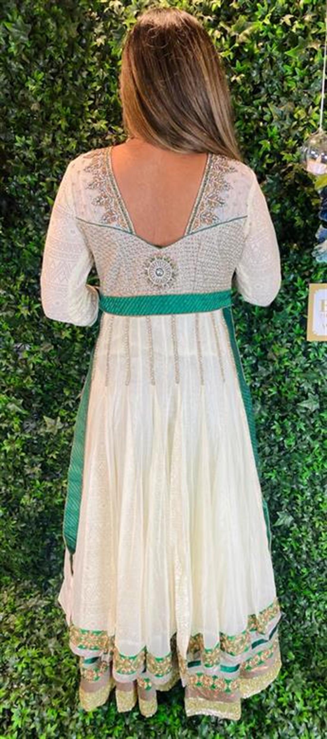 Cream Stone Work Bridal Partywear