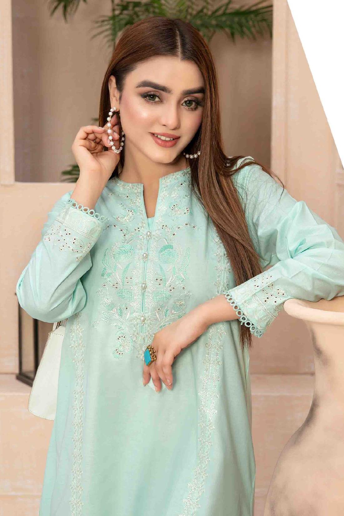 Aqua Beautiful Cotton 2 Piece Suit.