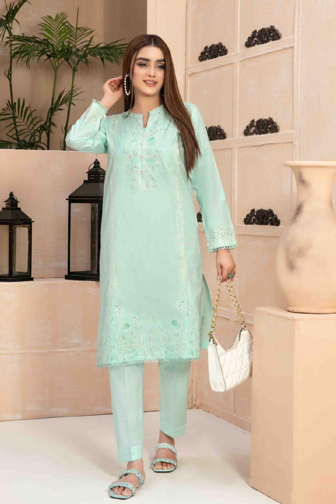 Aqua Beautiful Cotton 2 Piece Suit.
