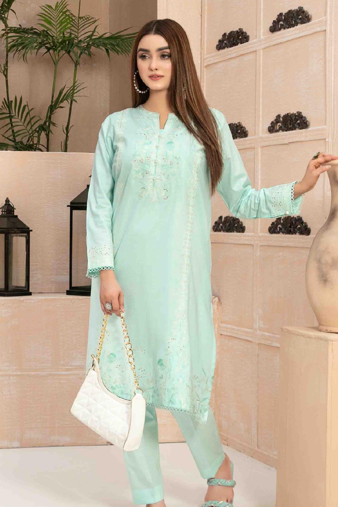 Aqua Beautiful Cotton 2 Piece Suit.