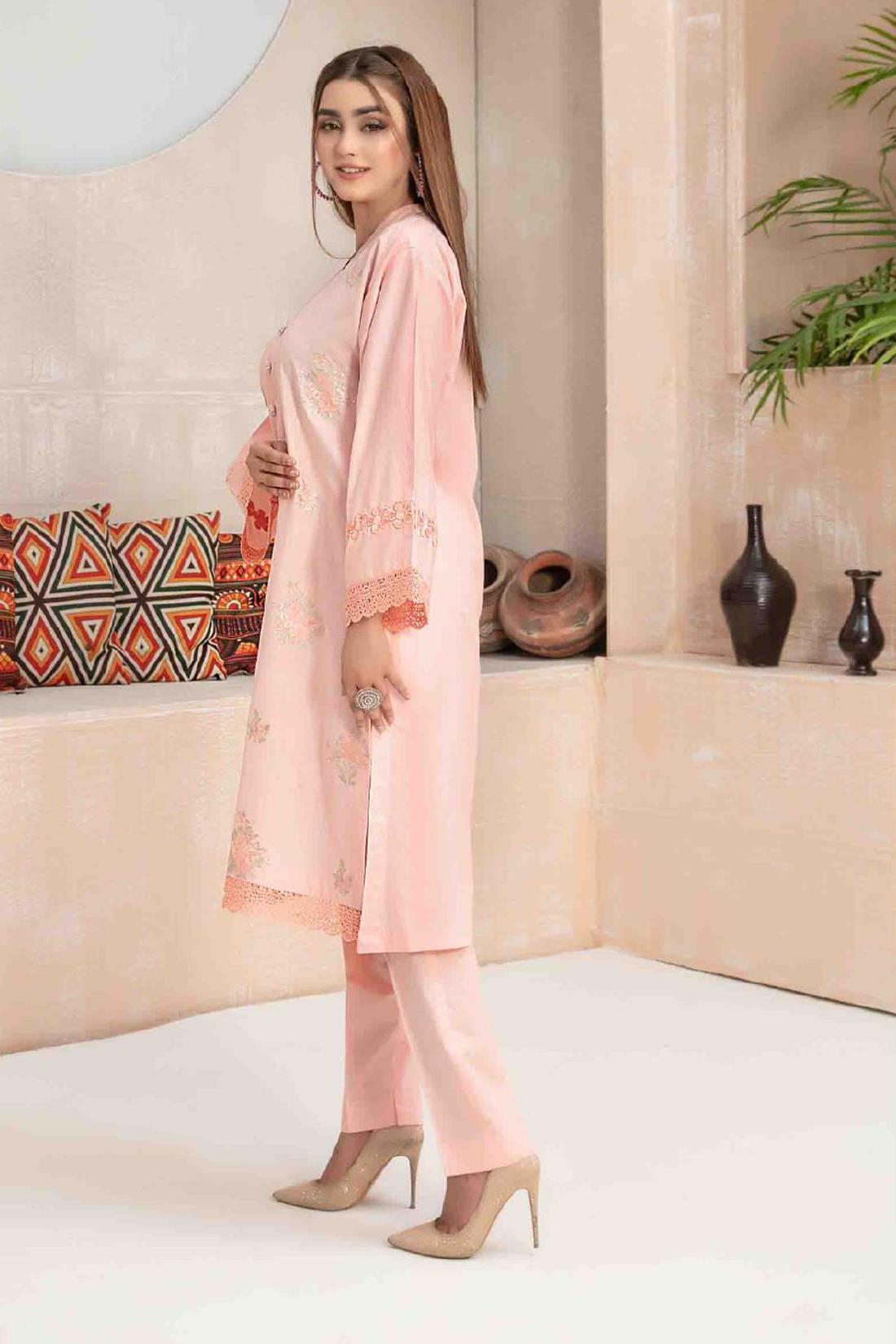 Light Pink Beautiful Cotton 2 Piece Suit.