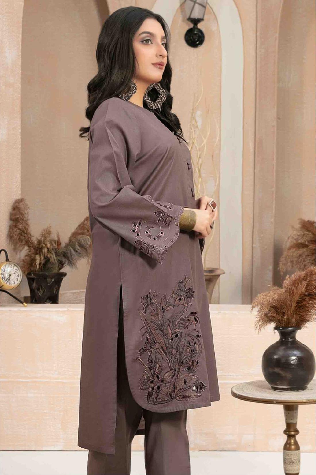 Dark Mauve Beautiful Cotton 2 Piece Suit