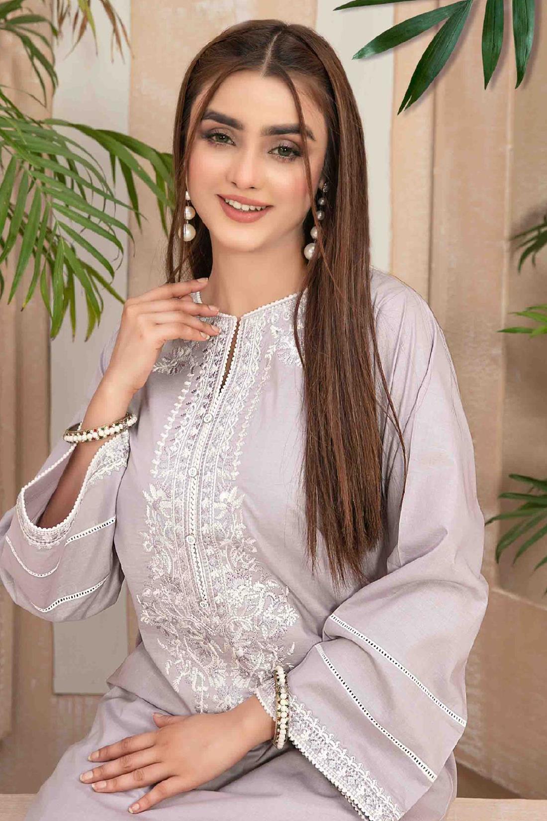 Lilac Beautiful Cotton 2 Piece Suit.