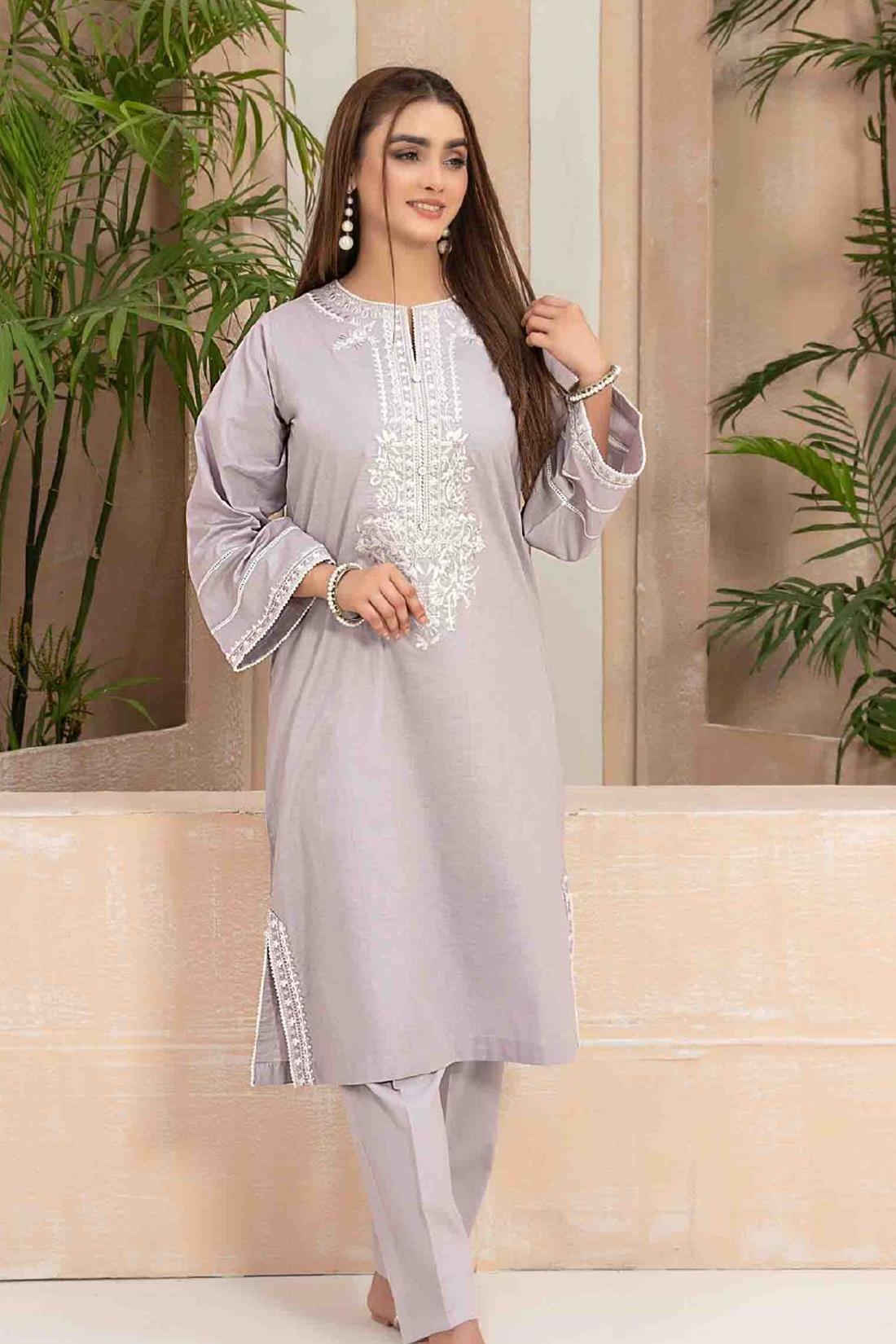 Lilac Beautiful Cotton 2 Piece Suit.