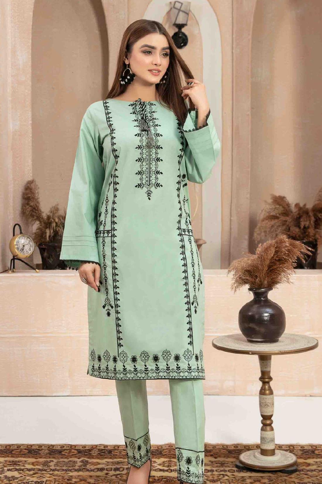 Mint Beautiful Cotton 2 Piece Suit