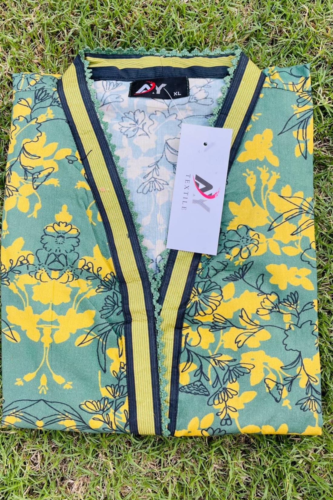 Green & Mustard Stunning Lawn Kurta