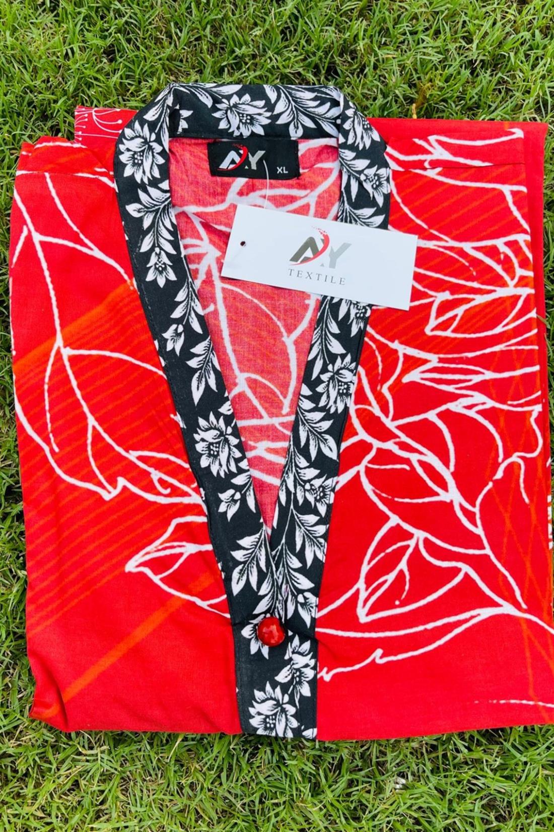 RED & Black Stunning Lawn Kurta