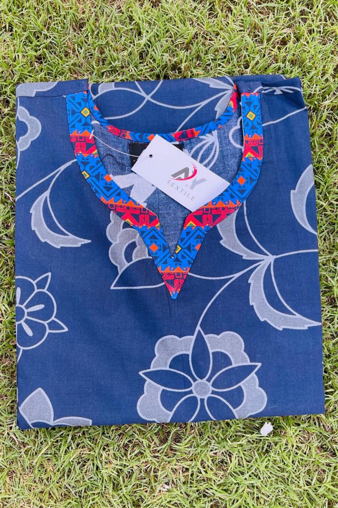 Navy & Multicolour Stunning Lawn Kurta