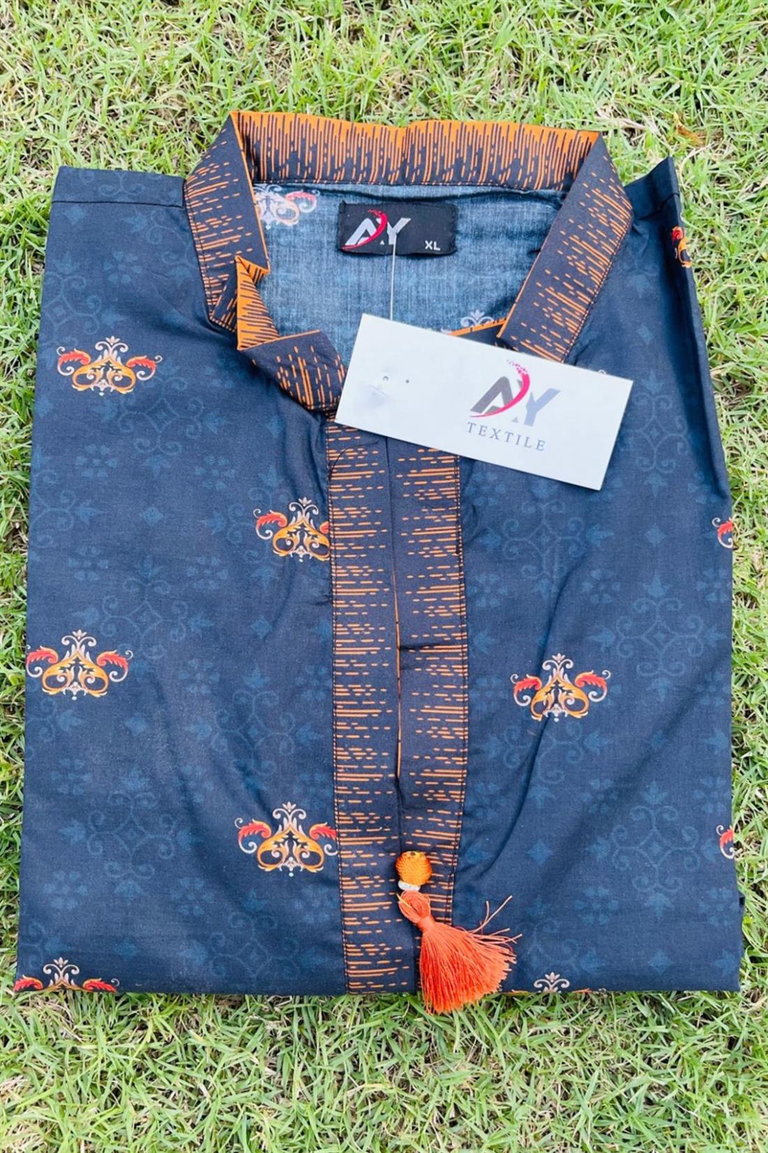 Black & Orange Stunning Lawn Kurta