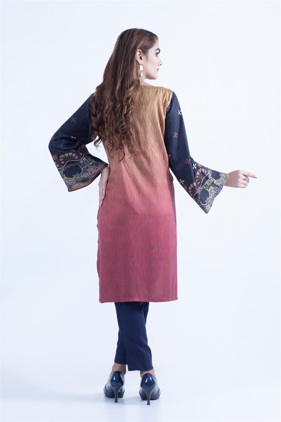 Dark Navy WINTER COLLECTION: Viscose Digital Printed Kurta.